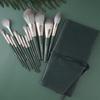 Juego de 14 brochas de maquillaje Green Cloud Cangzhou juego completo de brocha para sombra de ojos, polvo, base, rubor, contorno nasal, herramientas de maquillaje