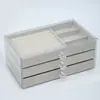 Nueva caja de joyería acrílica de 3 capas con cajón de franela para joyería, pendientes, anillos, collares, pulseras, caja de almacenamiento de joyas