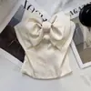 Top Tubo Estilo Francés Pura Pasión Chica Picante Corbata de Moño para Mujer, Nuevo Delgado Adelgazante Ropa Interior y Exterior Crop Top