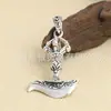 Plata de ley S925 al por mayor plata tailandesa vintage leyenda del Tíbet colgante de cinco hilos con mortero de diamantes cuchillo de luna hebilla de semilla de melón