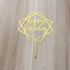 Inserto Acrílico para Pastel Letras Feliz Cumpleaños Corazón Redondo Cinco Estrellas Amor Fila de Insertos Suministros de Decoración para Hornear
