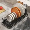 Escorredor de louça de cozinha transfronteiriço, extensível, multifuncional, para armazenamento na bancada da pia, hashi, pratos e talheres