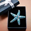 Broche de Estrella de Mar con Pedrería Pintada de Vida Marina Estilo Ins Europeo y Americano Joyería para Pin Estilo Vacaciones en la Playa