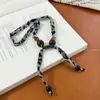Nuevo Collar Bufanda de Seda con Estampado de Leopardo y Perlas Maillard, Diseño de Nicho a la Moda, de Alta Gama, Dulce, Fresco y Versátil
