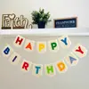 Especial transfronterizo para banderín de cumpleaños de fieltro letra arcoíris fiesta banderín inglés cola de pez flor banderín accesorios para fotos