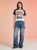 Pantalones Rectos de Nuevo Estilo, Pantalones Retro Lavados de Longitud Completa, Jeans Lavados de Cintura Alta Adelgazantes para Mujer