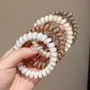 Goma para el pelo de alambre de teléfono con estampado de leopardo retro, alta elasticidad, banda de goma sin marcas para adultos, adecuada para coletas, simple y elegante, no daña el cabello