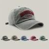 Sombrero para hombre personalizado lavado viejo letra bordada gorra con visera protección solar sombra solar gorra de béisbol para pareja sombrero de ala grande para mujer