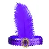 Faixa de cabelo com pena estilo Gatsby dos anos 1920, adorno de cabeça único, Baile de Máscaras, Halloween, Festa de Carnaval