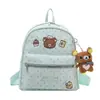 Mochila, Bolso de Mano y Bolso de Hombro Nuevo, Elegante y Versátil con Estampado de Osos de Puntos para Uso Diario, Bolso Escolar de Gran Capacidad