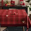 Mantel festivo rojo de Año Nuevo 2026 modelo nuevo, impermeable, a prueba de aceite, lavable, cubierta para mesa de comedor sin esfuerzo, tapete anti-suciedad para mesa de Año Nuevo