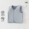 Chaleco de Bebé de Fibra de Jengibre Cálido 100g Acolchado de Algodón Algodón Puro Clase A Estilo Ins Chaleco Infantil Chaqueta sin Mangas Primavera y Otoño