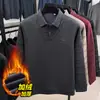 Novo Suéter de Lã Masculino Outono e Inverno, Falso Duas Peças, Espesso e Quente, com Gola Lapela, Adequado para Pais de Meia-Idade