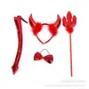 Tiara de Chifre de Diabo para Halloween para Crianças e Adultos, Adereço de Cabeça de Palhaço para Festa de Feriado, Tiara de Chifre Vermelho com Lantejoulas e Penas