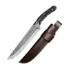 Cuchillo de Filetear Damascus Yangjiang Thunderbolt, Cuchillo Forjado a Mano para Sacrificar Cerdos y Ovejas, Cuchillo Especial para Deshuesar y Filetear en la Cocina