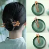 Penteado com grampo de cabelo duplo em U estilo antigo penteado hanfu pauzinhos de madeira de pêssego de alta qualidade grampo de duas hastes adorno de cabeça grampo antigo puxador de cabelo de madeira