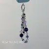 [Borboleta Roxa Voando] Novo Pingente de Celular Borboleta Roxa com Contas de Luxo Acessível Chaveiro da Moda de Indústria Pesada