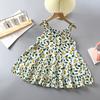 Vestido de Niña Vestido de Princesa Nuevo de Verano para Bebé Estilo Vacacional Estilo Coreano Algodón Seda Styky Floral Vestido Slip