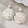 EZ5546 Brincos de Flor Artesanais Europeus e Americanos Transfronteiriços para Mulheres Pequenos Frescos Flor de Renda Celebridade da Internet Joias para Orelha Femininas