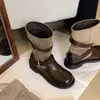 Botas de tornozelo estilo coreano com blocos de cor, bico redondo, abertura rasa, sola grossa, antiderrapantes, macias, elásticas e confortáveis, da nova coleção Primavera/Outono 2026