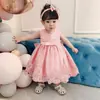 Vestido de Princesa de un Año Más Vendido en Amazon con Lazo, Vestido Blanco Corto de Encaje sin Mangas para Bebé