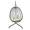 Silla Colgante para Exterior, Silla de Mimbre Colgante, Columpio, Estilo Nórdico, Silla para Balcón Interior, Cuna, Mimbre Tejido Colgante