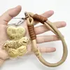 Ouro Puro 999 Urso Morango Desenho Animado Berry Trouble Corrente para Celular Chaveiro Pingente Presente para Namorada