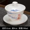 Dehua pintado a mano Rima de loto sancai Juego de cuencos porcelana blanca Neumático delgado Juego de té kung fu Infusor de té Cerámica Taza individual para tostadas
