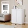 Gabinete de Balcón, Gabinete de Almacenamiento de Ventana Abuhardillada de Acero de Pie, Gabinete Bajo, Impermeable y Resistente al Sol, Gabinete de Almacenamiento para Artículos Varios y Zapatos, Diseño Moderno y Sencillo