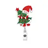 Cordão de Feltro de Natal Porta-Crachá Retrátil Divertido Caminhão do Papai Noel Boneco de Neve Porta-Identificação de Consultório Médico