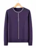 Nuevo Estilo Ropa para Madres Otoño/Invierno Top de Punto Cuello Redondo para Mujeres de Mediana Edad y Mayores Moda Chic Versátil Suéter Capa Base