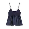 Top Camisola de Punto Francés Patchwork Estilo Europeo y Americano Nuevo Verano 2026, Estilo Pura Tentación, Camisola Corta Ajustada