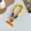 Adornos de cordón para teléfono móvil, cuerda retorcida portátil, colgante antipérdida, muñequera corta de color sólido a la moda, cordón para funda de teléfono móvil
