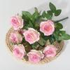 Ramo simulado de 9 cabezas de rosas, Ramo de rosas para decoración de boda y hogar, Flor falsa, Flor artificial al por mayor Pequeño París