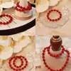 Pulsera de Ágata Roja Imitación Mismo Estilo que Estrella de TV para Atraer Riqueza y Pulsera de Cuentas de Transferencia para Mujeres como Regalo de Vacaciones para Niñas