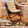 Silla Plegable para Hogar Balcón Sala de Estar Silla de Ocio Silla de Una Persona con Respaldo Silla Portátil para Exterior Patio Silla para Persona Perezosa Silla de Comedor