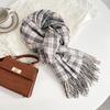 Moda Xadrez Britânico Cachecol de Caxemira Outono e Inverno Novo Lenço de Pescoço Viajante Quente À Prova de Frio Tassel Xaile