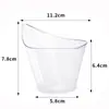 Taza de Plástico Duro PS de Plástico Desechable para Postre con Tapa, Gelatina de Pudín de Mousse con Forma de Corazón Helado Transfronterizo