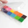 Pintura de Dedos para Niños de Preescolar de 12 Colores, Almohadilla de Tinta para Estampar Lavable, Almohadilla de Tinta de Colores para Pintura de Dedos para Bebés