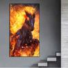 Pintura Decorativa de Alta Definición de Llama Única Caballo Marrón para Sala de Estar Mural de Pared de Fondo de Sofá Pintura Colgante Horizontal para Dormitorio junto a la Cama