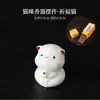 Gatinho de Porcelana Branca Porta Incenso para Interior Aromaterapia para Casa Ornamentos Animal de Estimação de Chá Acessórios para Cerimônia do Chá Cerâmica Fofa e Requintada para Brincar com Chá