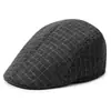 Gorra de Pato al por Mayor para Hombre, Boina a Cuadros para Otoño e Invierno, Sombrero Estilo Coreano para Personas de Mediana Edad y Mayores, Gorra Versátil hacia Adelante, Estilo Vintage