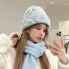 Chapéu de tricô de lã doce estilo coreano para mulheres, novo gorro para caminhada ao ar livre outono e inverno, chapéu para clima frio que afina o rosto