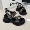 Sandalias de Gama Alta para Mujer, Nuevo Estilo 2026, Sandalias Romanas de Plataforma con Suela Gruesa para Uso en Exteriores, Combinan con Faldas, Zapatos de Playa, Versátiles y a la Moda