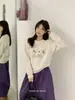 Suéter Pulôver Quente de Crochê Estilo Coreano Suave Feito à Mão com Textura Crochê Estéreo para Mulheres Nova Blusa Solta Outono e Inverno 2025 para Mulheres