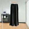 Pantalones Anchos de Lino Tencel Estilo Perezoso para Mujer, Verano 2026 Nuevos de Cintura Alta, Caídos, Sueltos, Casuales, de Pierna Recta, Pantalones de Traje