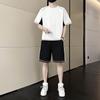 Traje de verano para hombre 2024 nuevo conjunto deportivo casual delgado de seda de hielo con tendencia guapa, madura y estable