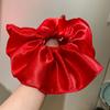 Año Nuevo estilo elegante a cuadros rojos fragante anillo para el pelo de lana gruesa de seda dorada otoño e invierno todo-partido nicho alta calidad anillo de intestino grueso grande