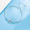 Pulsera S925 Nueva Hoja de Cuatro Hojas Cristal Diseño Femenino Novia Nicho Original Plata Esterlina Luz Aurora Lujo Moda Diamante Azul