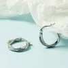 Pendientes Trenzados Vintage Estilo Círculo con Aspecto Desgastado, Versátil Estilo Hip-Hop, Sensación de Alta Gama, Broches de Clip para Orejas para Mujer, Nuevo Modelo Verano 2021